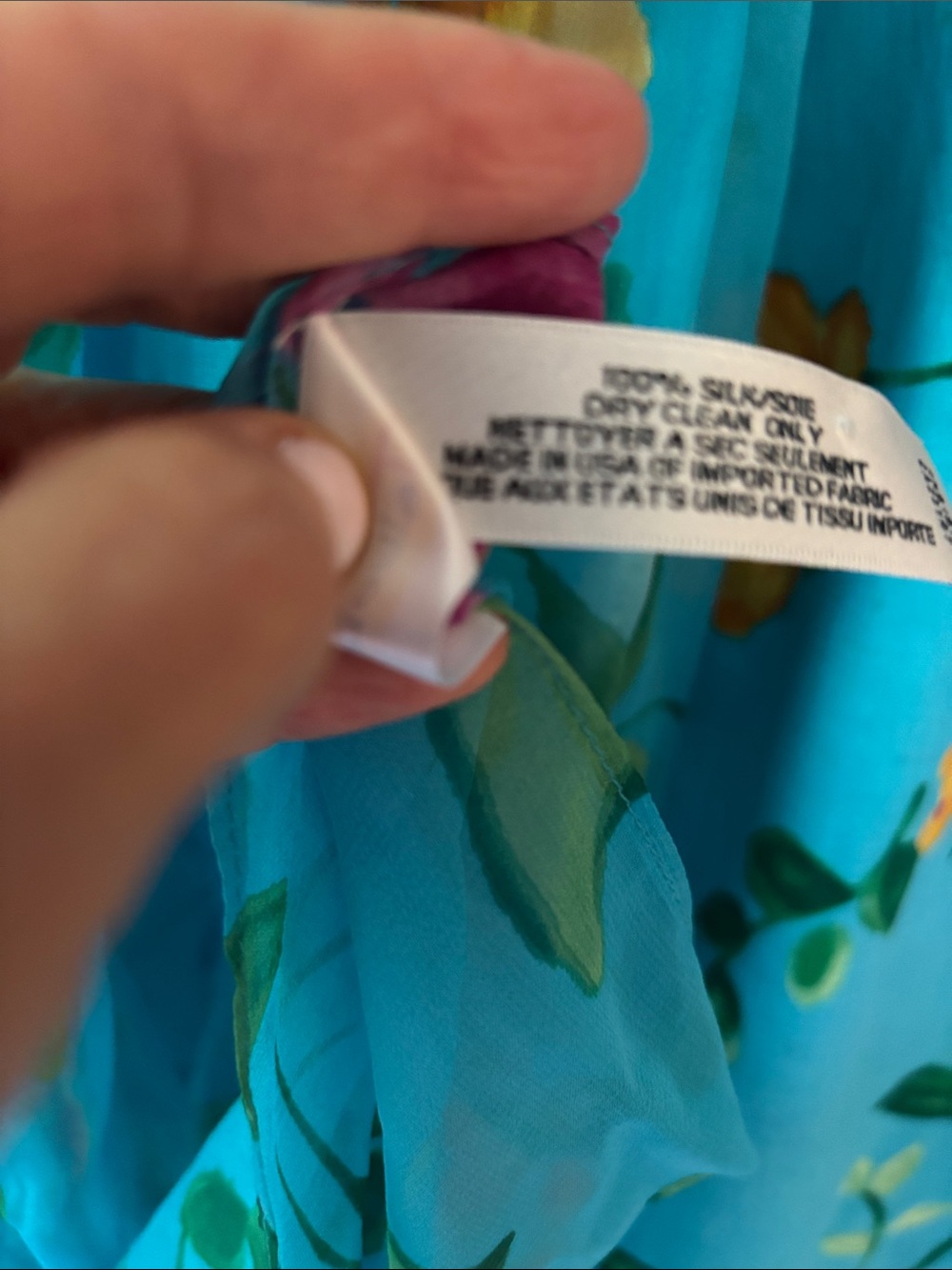 Talbots Turquoise Floral Shift Dress with matching silk scarf - Picture 7 of 8